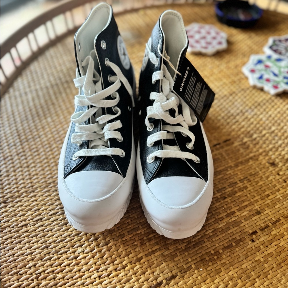 Converse Black and White Canvas Sneakers with Rubber Toe Caps